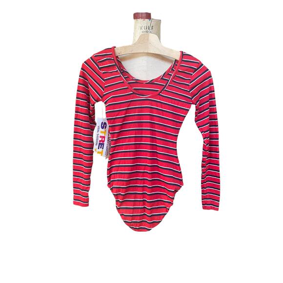 Vidal Sassoon Women's One Piece Bodysuit Stretch Long Sleeve Red Size M - Picture 9 of 9